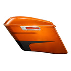 4" Hard Saddlebags for Harley Road Glide (2014–2024) Scorched Orange/Black Denim