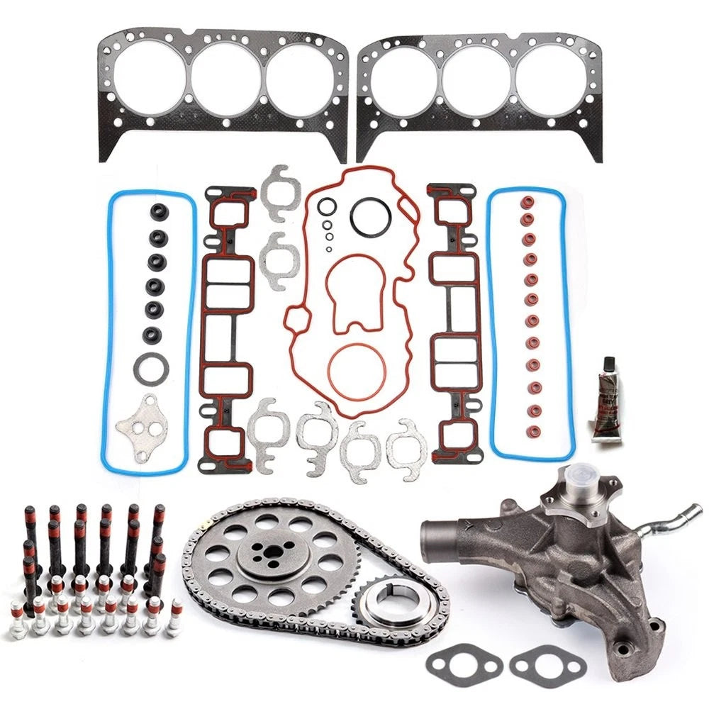 Set of 10 Diamond Head Gasket Bolts & Water Pump Timing Chain Kit for GMC Jimmy (2001)