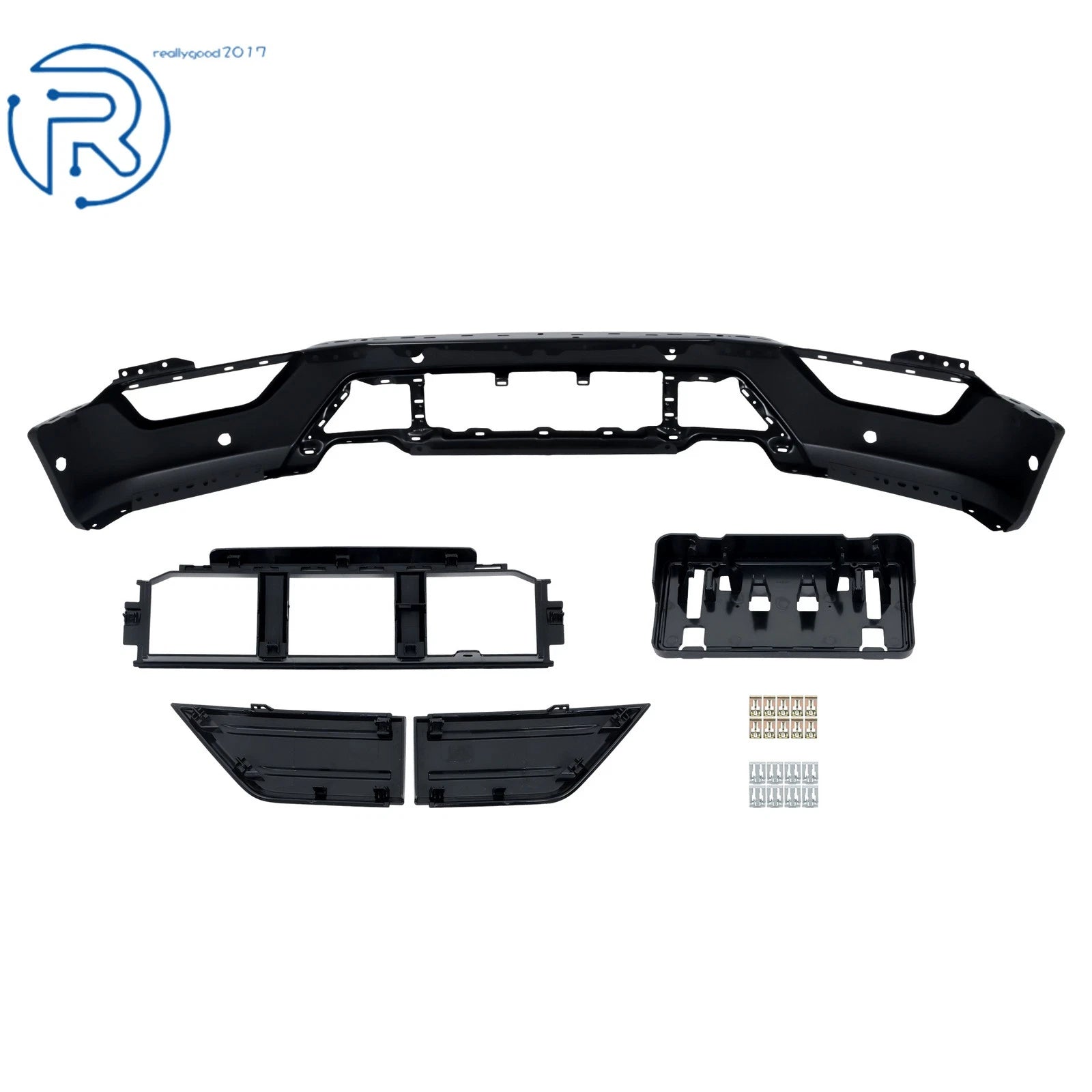 5-Piece Front Bumper Set with 6 Sensor Holes for Ford F150 (2021-2023)