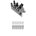 Set of 6 NGK Ignition Coils & Ruthenium Spark Plugs for Sable Taurus (1996–1999)
