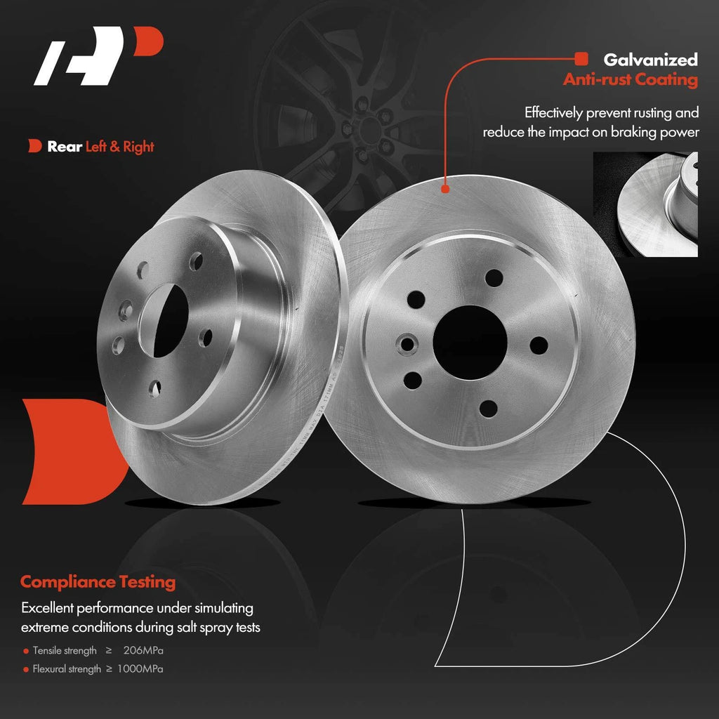 Rear Disc Brake Rotors and Ceramic Pads for Toyota Avalon (2000–2004)