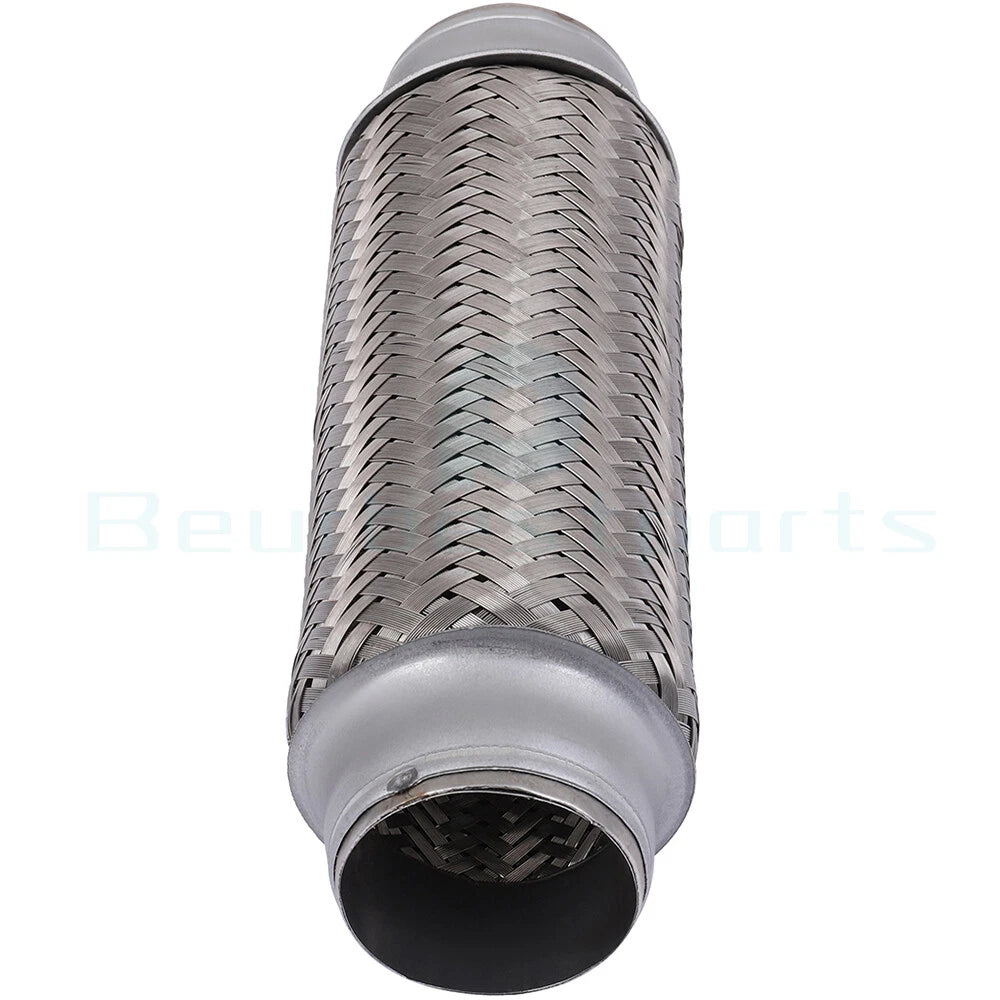 1.75" x 8" OAL Chrome Stainless Steel Flex Pipe Coupling for Universal