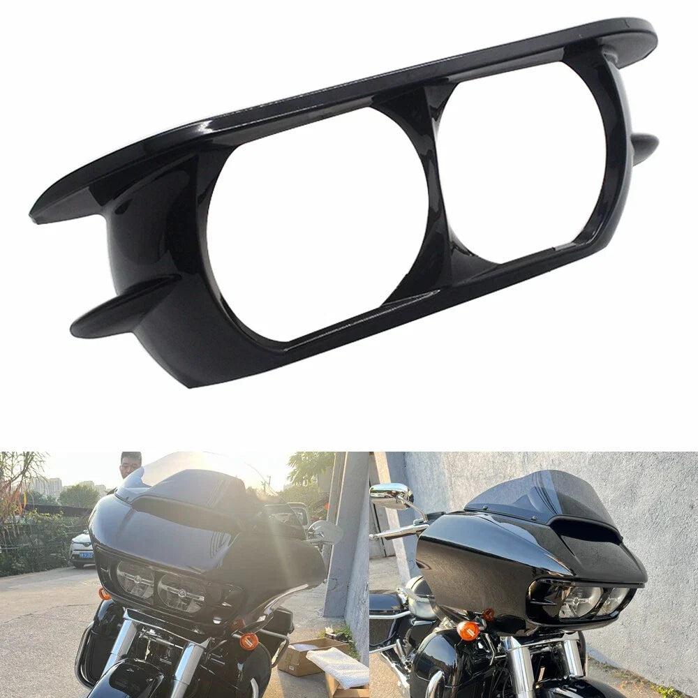 Black Headlight Trim Cover Bezel for Harley Road Glide FLTRX (2015-2023)