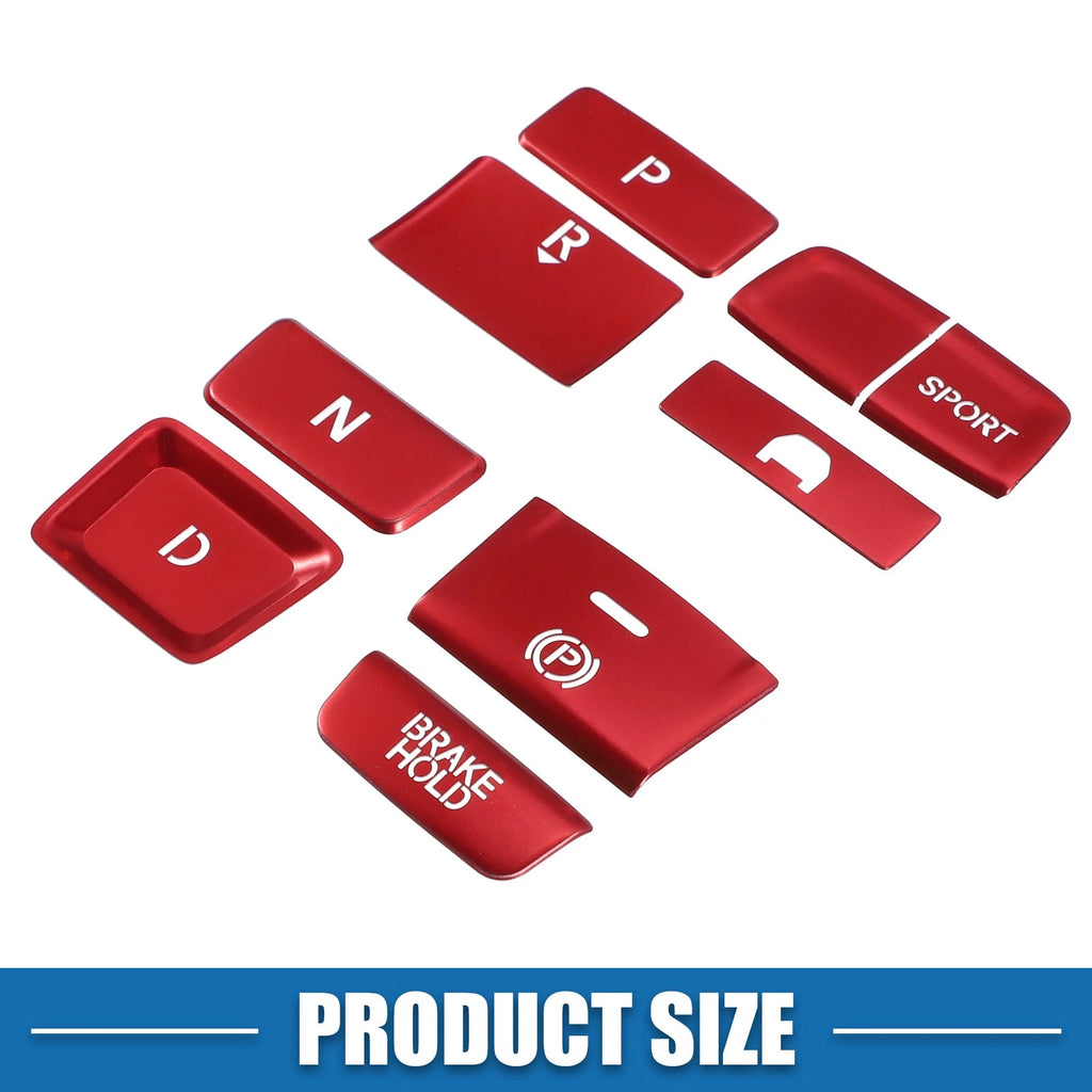 9pcs Gear Shift Panel Switch Button Cover Trim for Honda Accord (2018–2022) Red