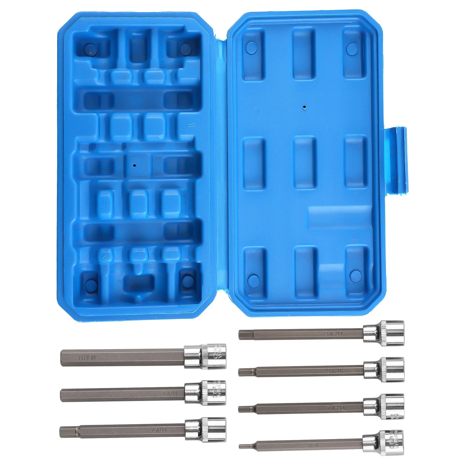 Set of 7 Extra Long Hex Sockets for (3-10mm)