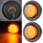 2X Amber 2" 9LED Round Side Marker Clearance Lights for Freightliner Peterbilt