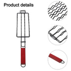 Grilling Basket for BBQ with Heat-Resistant Wooden Handle