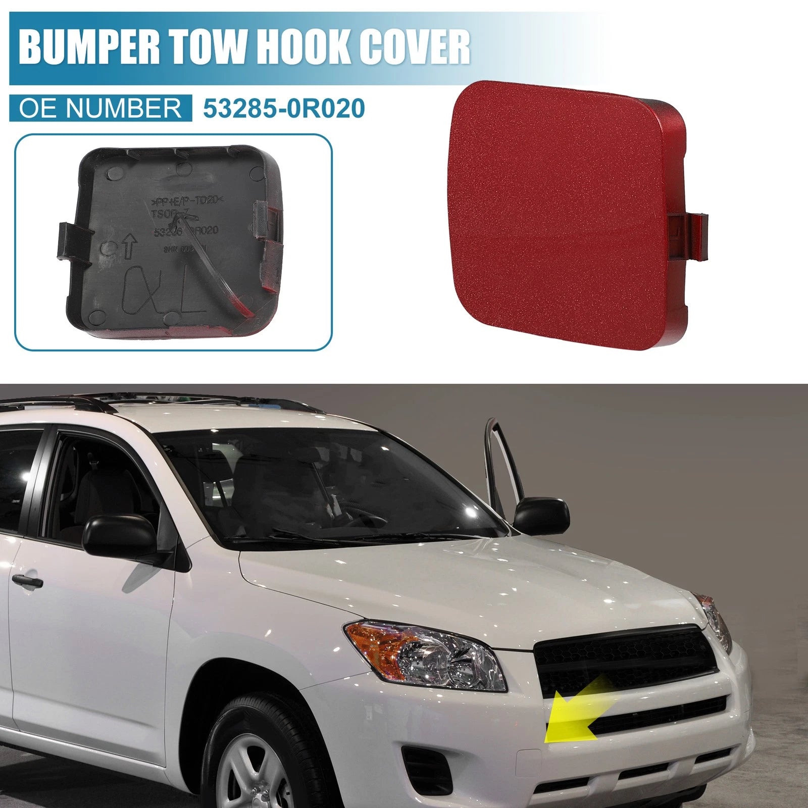 Pair Front Tow Hook Cap 53285-0R020 for Toyota RAV4 (2009–2012)