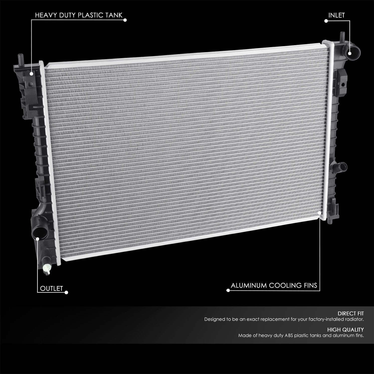 Aluminum Radiator for Ford Flex Explorer/Lincoln MKT (2010–2019) DPI 13185