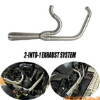 Full 2-into-1 Exhaust Pipes for Harley Softail Slim FLSL Fat Bob FXFB FXFBS (2018-2023)