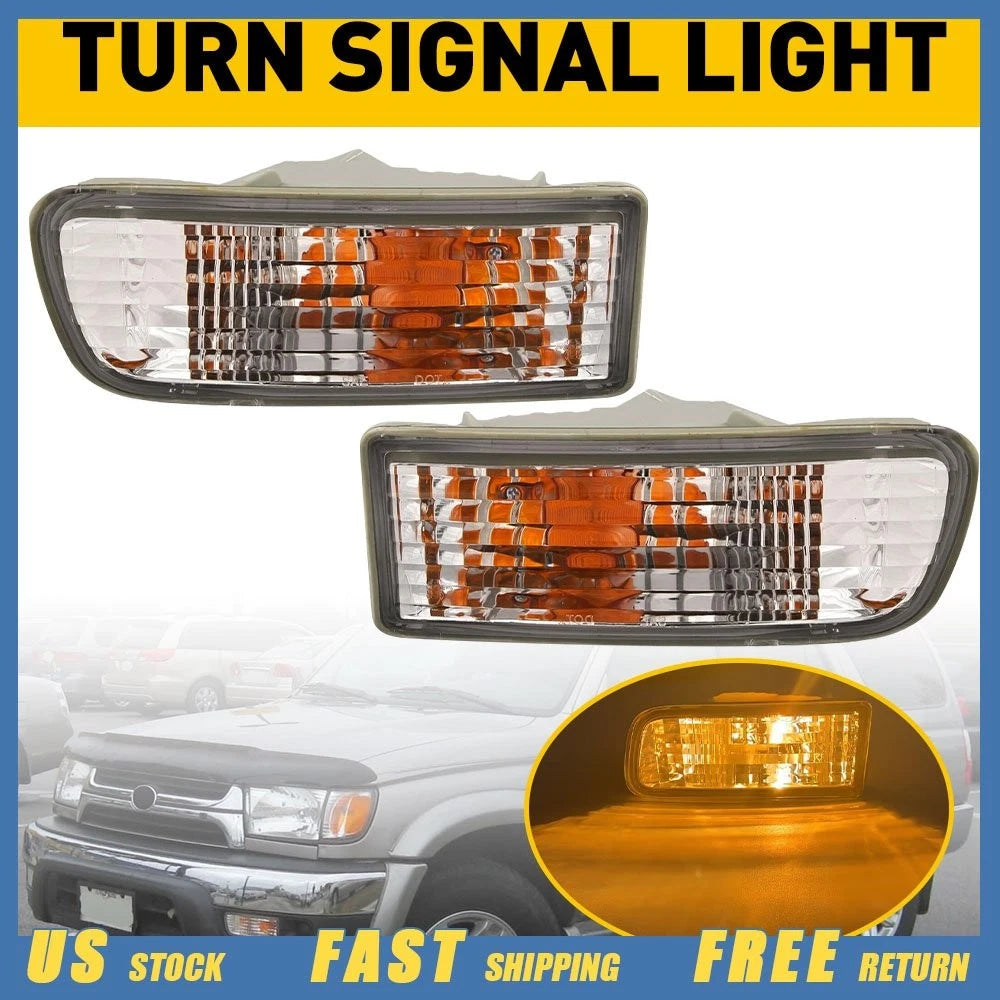 Clear Front Bumper Signal Light Pair for Toyota 4Runner (1999–2001)