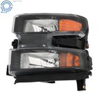 Set of 2 Headlight Assemblies for Chevrolet Silverado 1500 (2019–2021) Black Housing