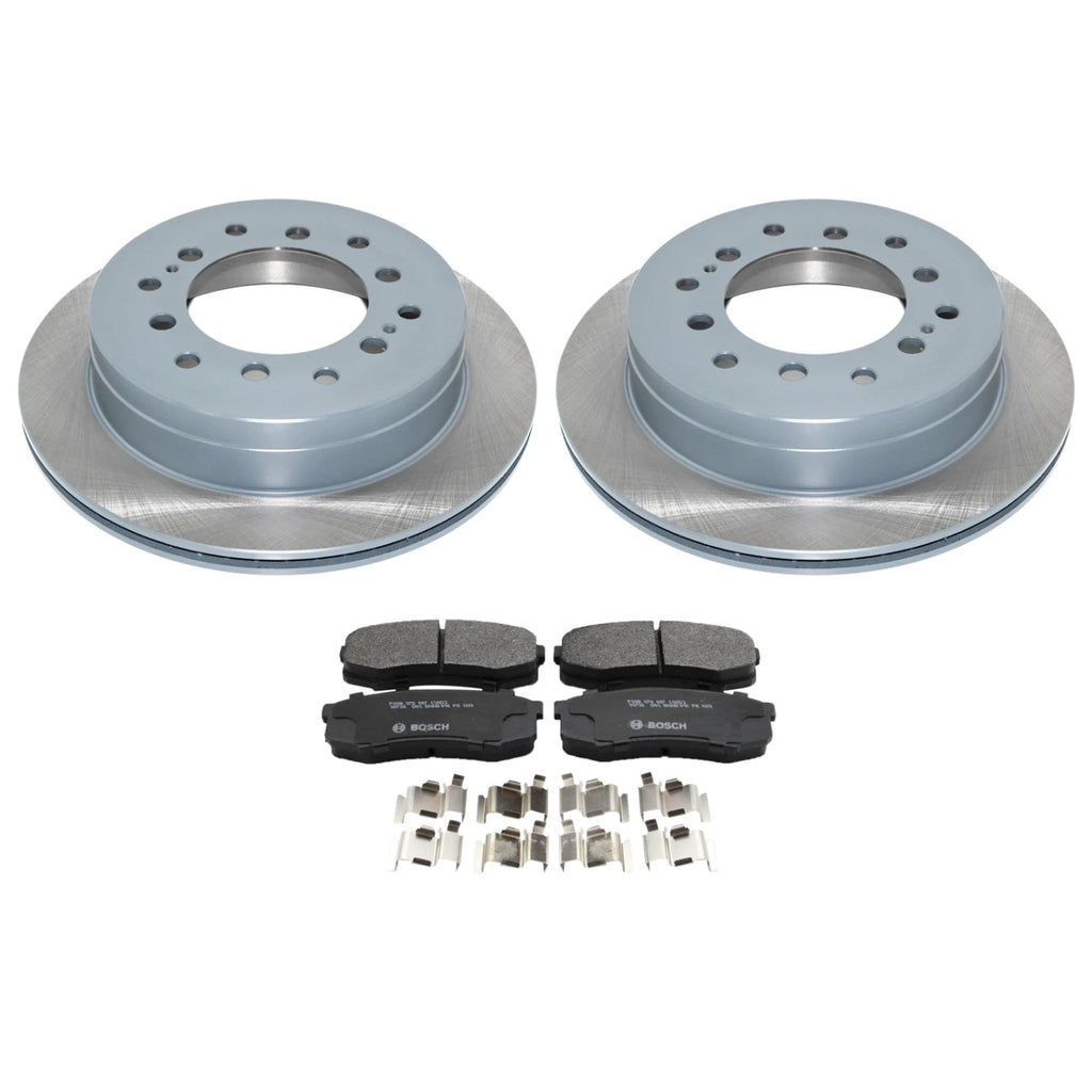 Set of 2 DuraGo Rear Rotors & Bosch QuietCast Brake Pads for 4Runner