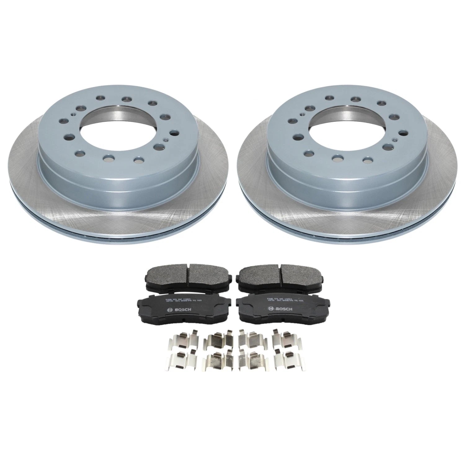 Set of 2 DuraGo Rear Rotors & Bosch QuietCast Brake Pads for 4Runner