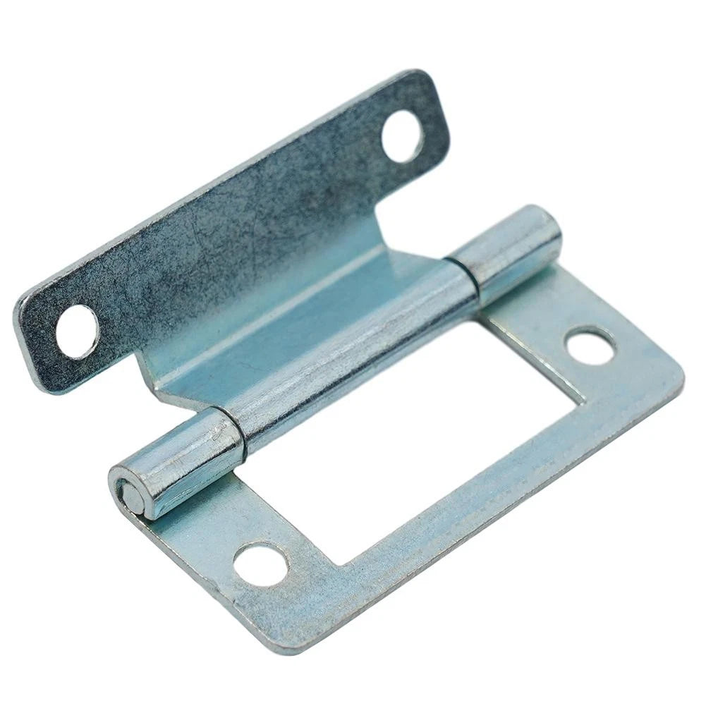 Set of 10 Steel Cranked Flush Hinges for Cupboard Doors