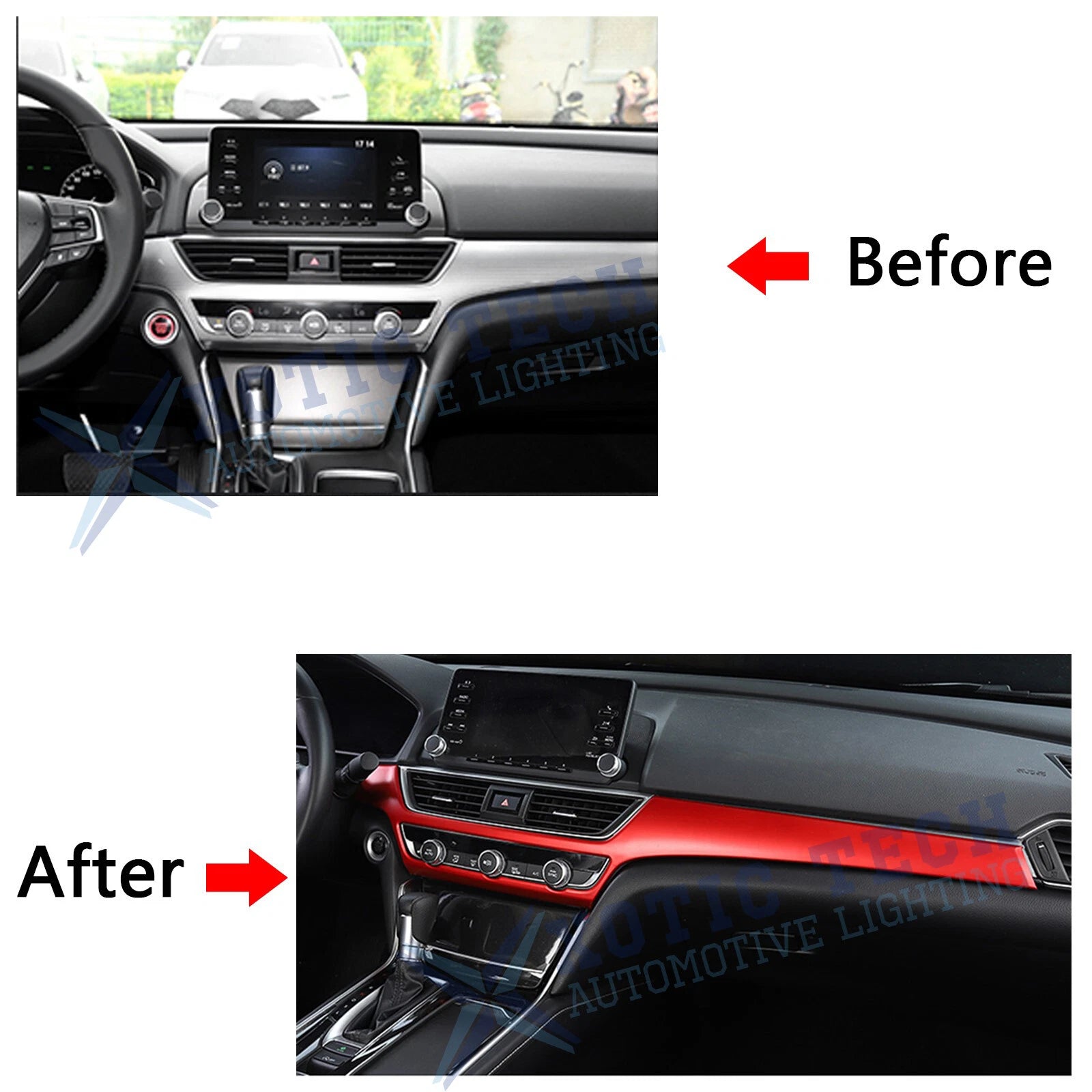 ABS Center Console Dash Panel Decor Trim for Honda Accord 2018-2022