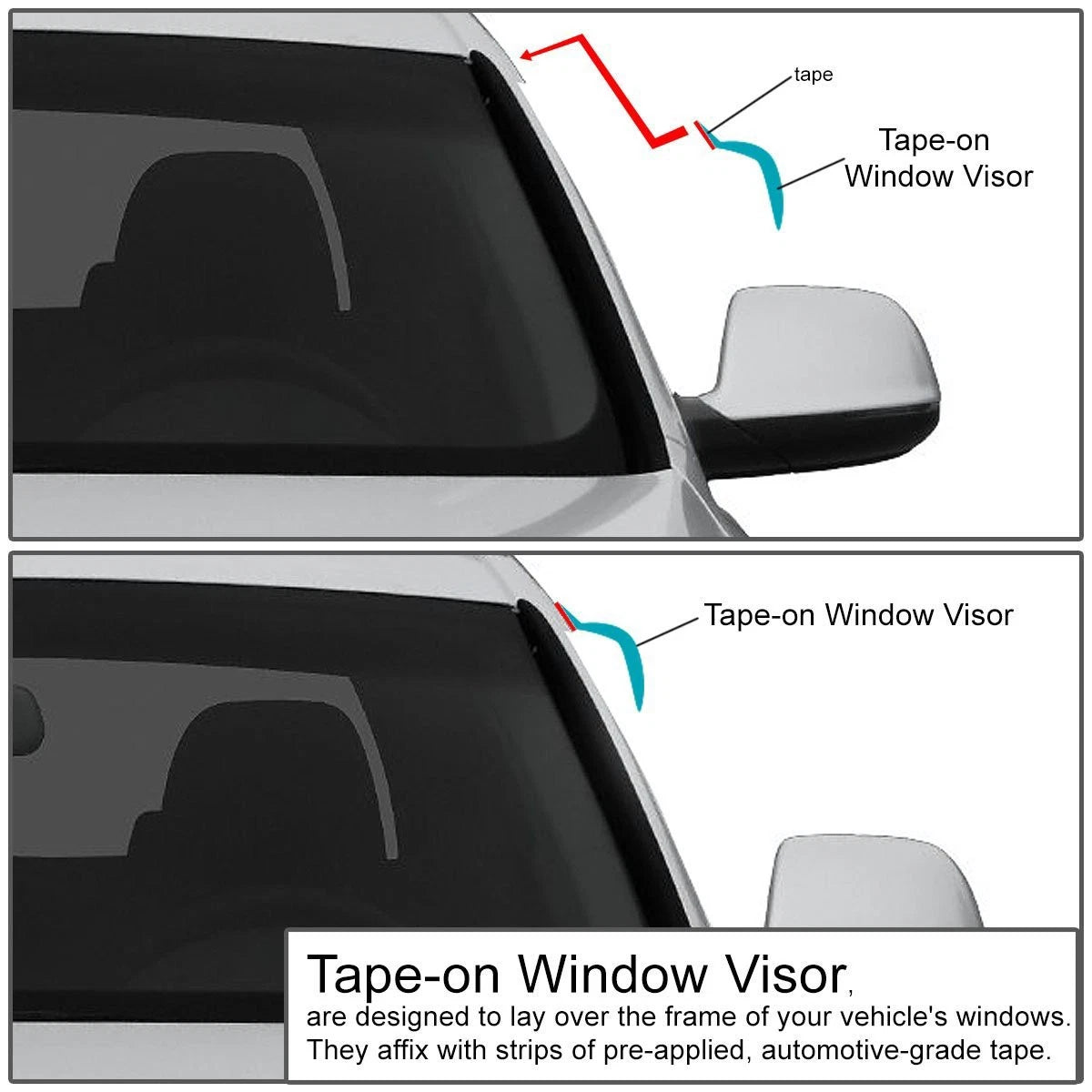 Window Visor/Wind Deflector for Nissan Armada (2004–2014) Wa60 Vk Smoke Tint