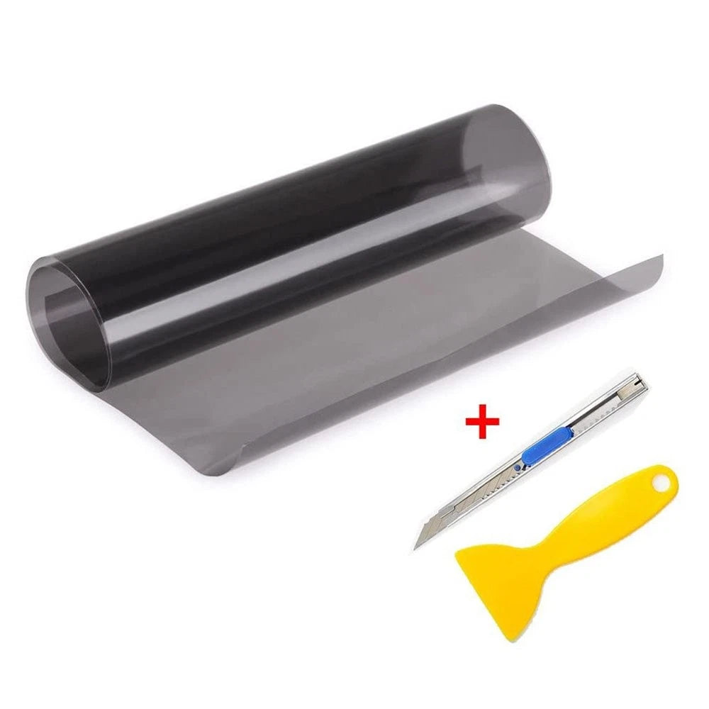 Set of 2 Smoke Black Tint Film for Headlights Tail Lights