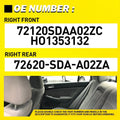 2X Front & Rear Right Inside Door Handle for Honda Accord Sedan (2003–2007)