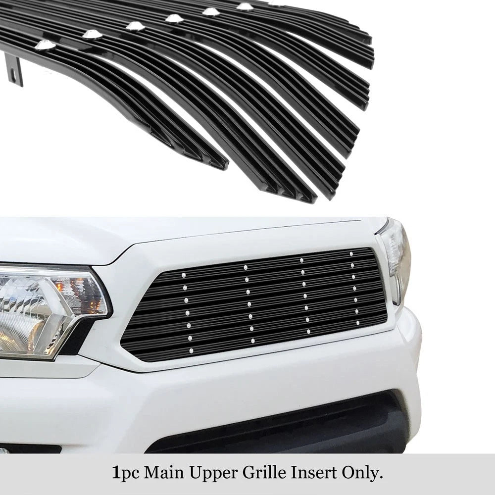 Upper Black Wide Rivet Billet Grille for Toyota Tacoma (2012-2015)