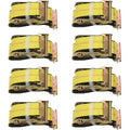 8pcs E Track Ratchet Tie Down Straps for Truck Cargo Hauler (4000LB)