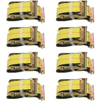 8pcs E Track Ratchet Tie Down Straps for Truck Cargo Hauler (4000LB)