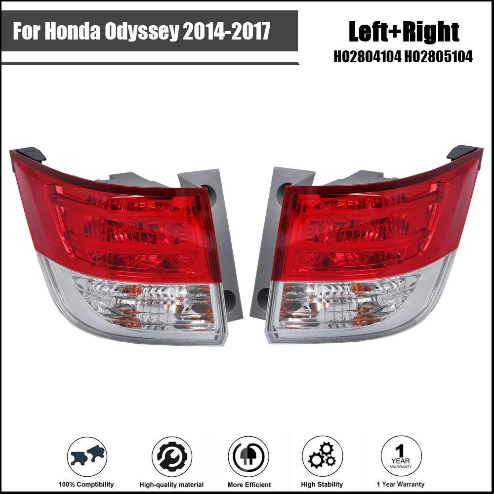 Clear Tail Light Brake Lamps for Honda Odyssey (2014–2017)