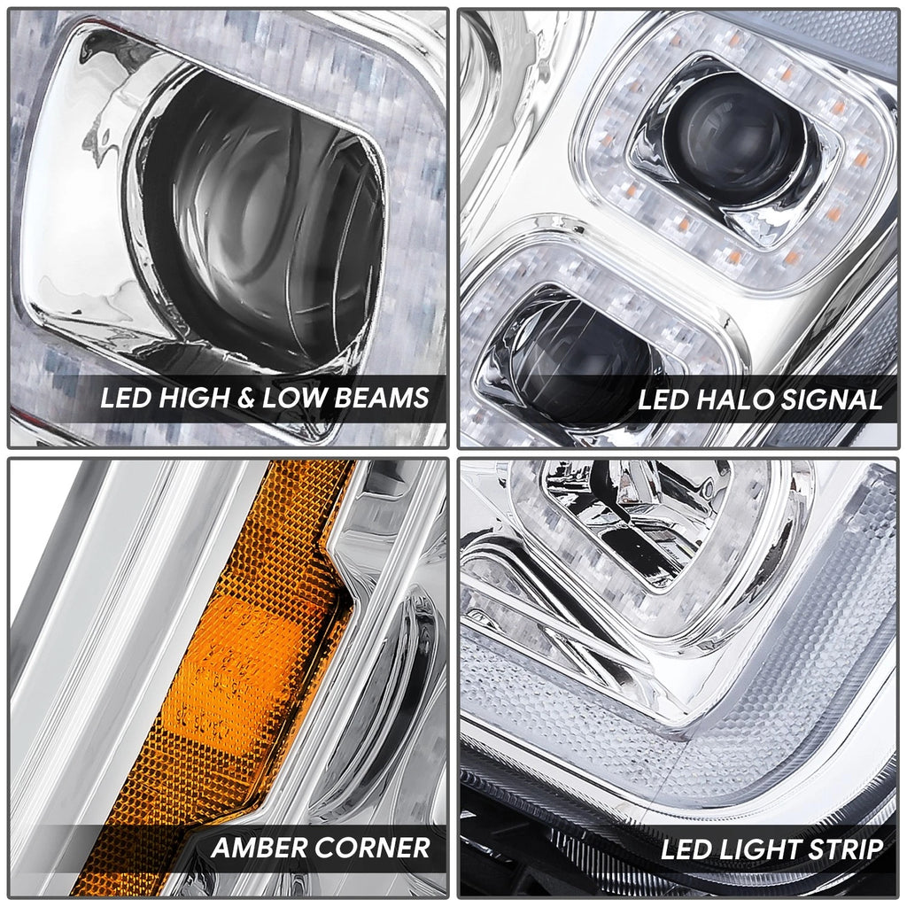 Switchback Sequential LED Headlights for Ford F-150 (2018–2020) Chrome/Amber