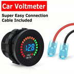 LED Digital Voltmeter Battery Fuel Gauge for Boats and Cars
