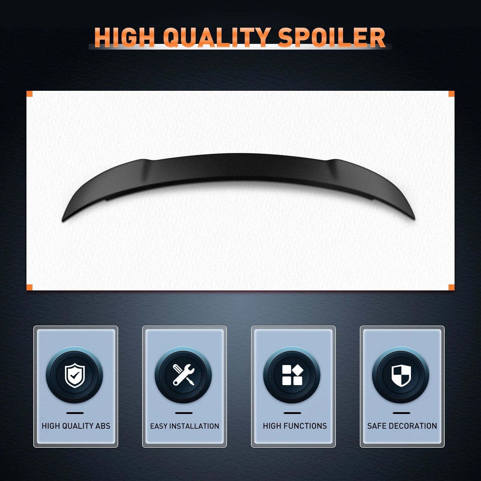 Matte Black Wing Spoiler for Dodge Charger Sedan (2011-2021)