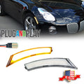 2X Clear Lens Amber LED Front Sidemarker Lights for Pontiac Solstice/Sky (2006–2010)
