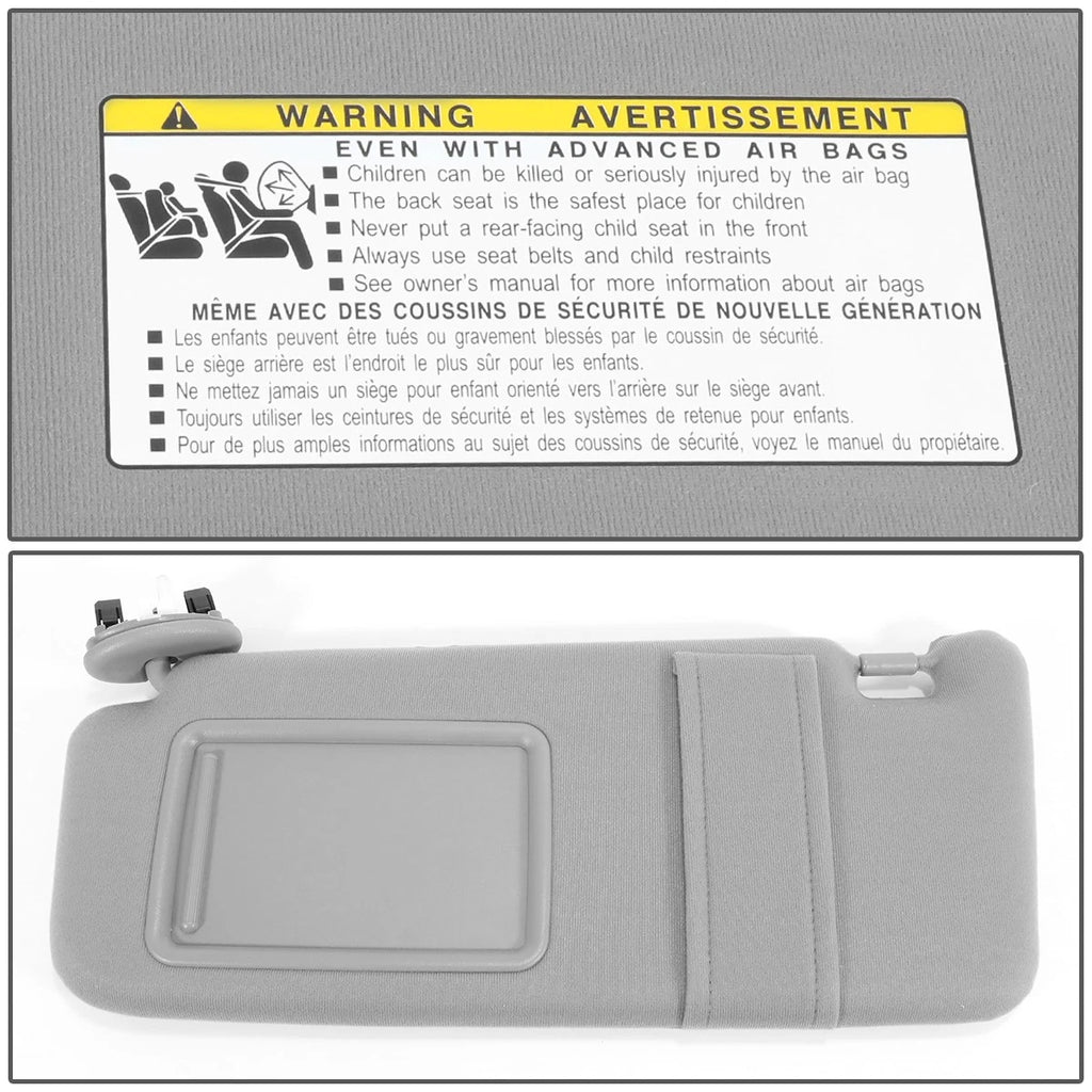 Front Driver Side Sun Visor for Toyota Camry (2007–2011) Grey OE Style