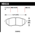 Set of 2 Brake Pads for Subaru WRX Legacy Outback