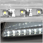 Set of 2 Chrome Housing Amber Side LED DRL Headlights for Ford F150 (2004–2008)