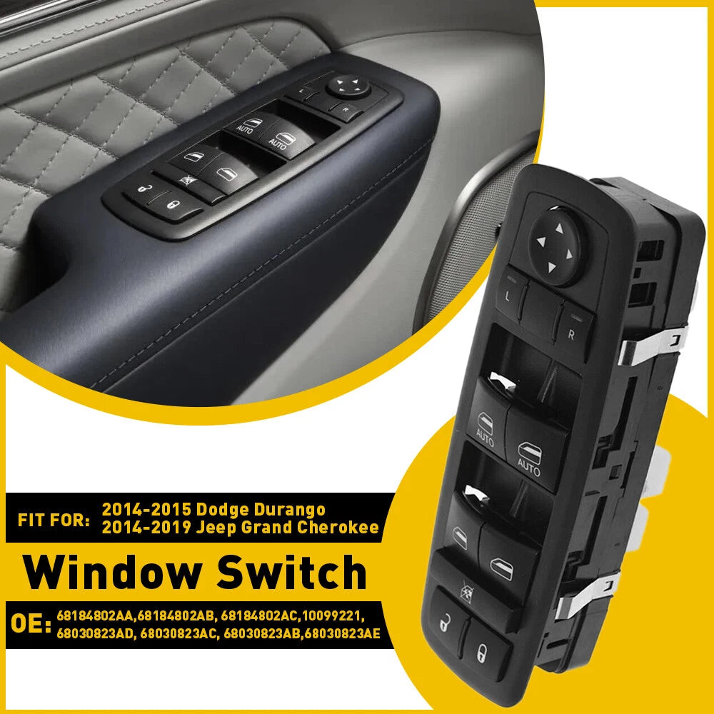 Master Driver Side Window Power Switch for Jeep Grand Cherokee, Dodge Durango (2014–2019)