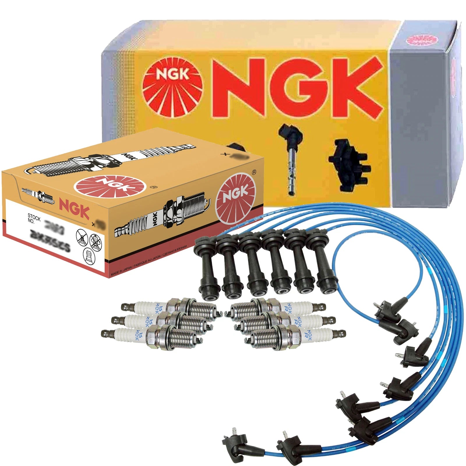 Set of 6 NGK Spark Plugs & Wires for Lexus GS300 SC300 Supra (1993–2002)