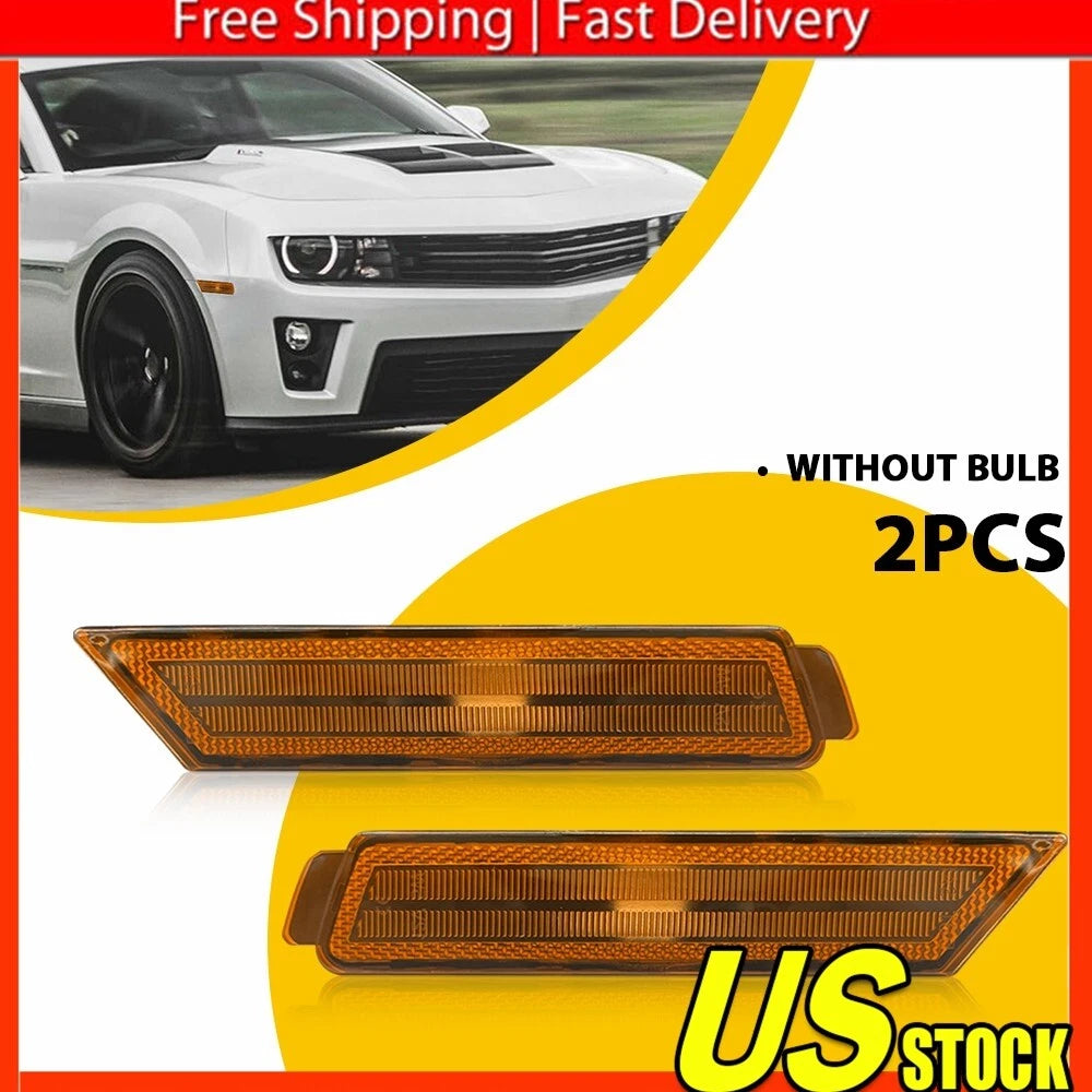 Amber Lens Front Side Marker Signal Lights for Chevy Camaro (2010â2015)