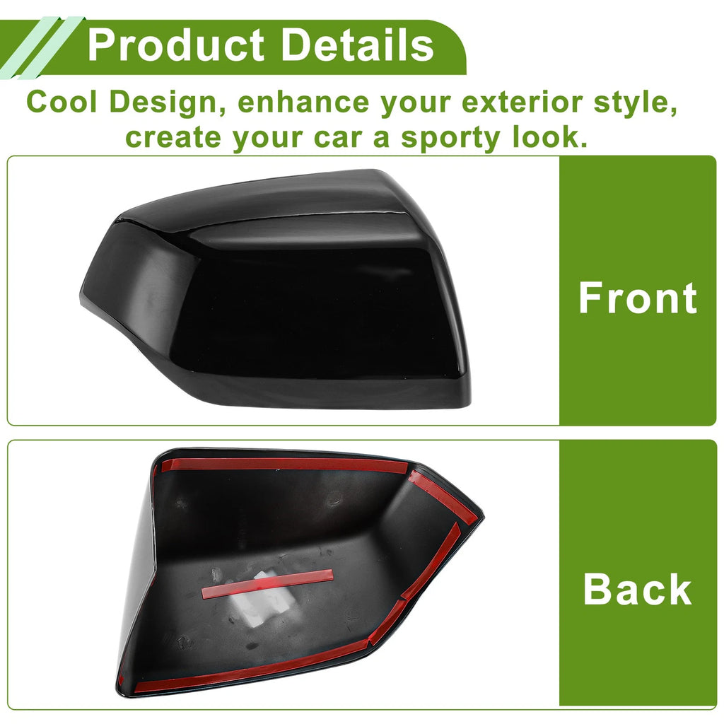 1 Pair Mirror Cover Cap for Cadillac Escalade (2021–2025) Gloss Black