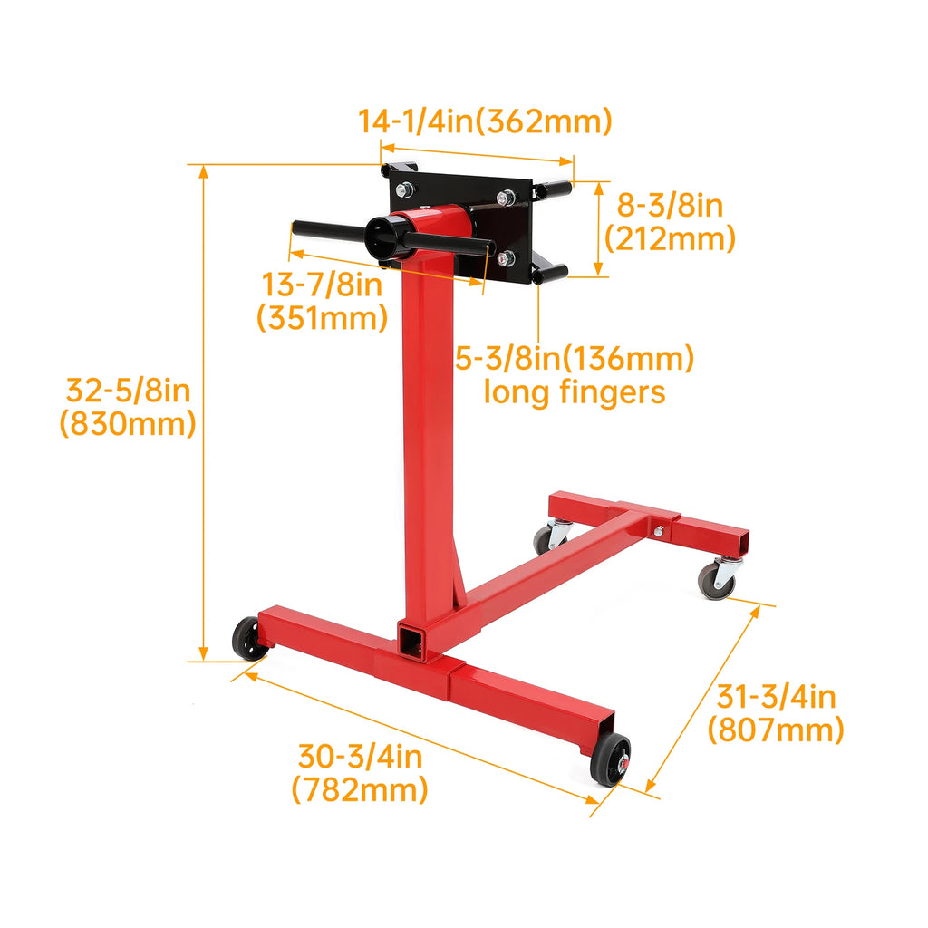 1500lbs Steel Engine Stand for Universal Applications (360° Rotating Head)