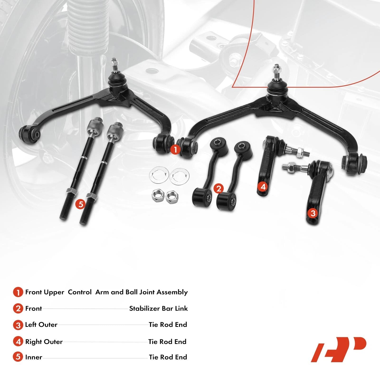 8x Front Control Arm with Ball Joint for Jeep Liberty (2002-2007)