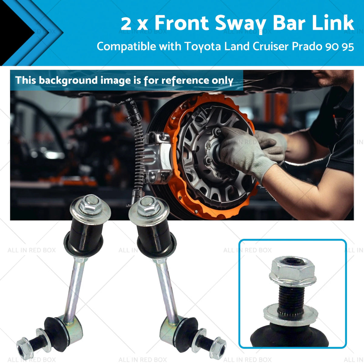 2X Front Sway Bar Link Kit for Toyota Land Cruiser Prado (1996–2002)