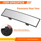 Universal Clip On Convex Panoramic Wide Angle Rear View Mirror for Cars