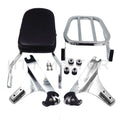 Skull Detachable Sissy Bar Backrest Luggage Rack for Harley FLSTC FXST FXSTB (2000–2017)