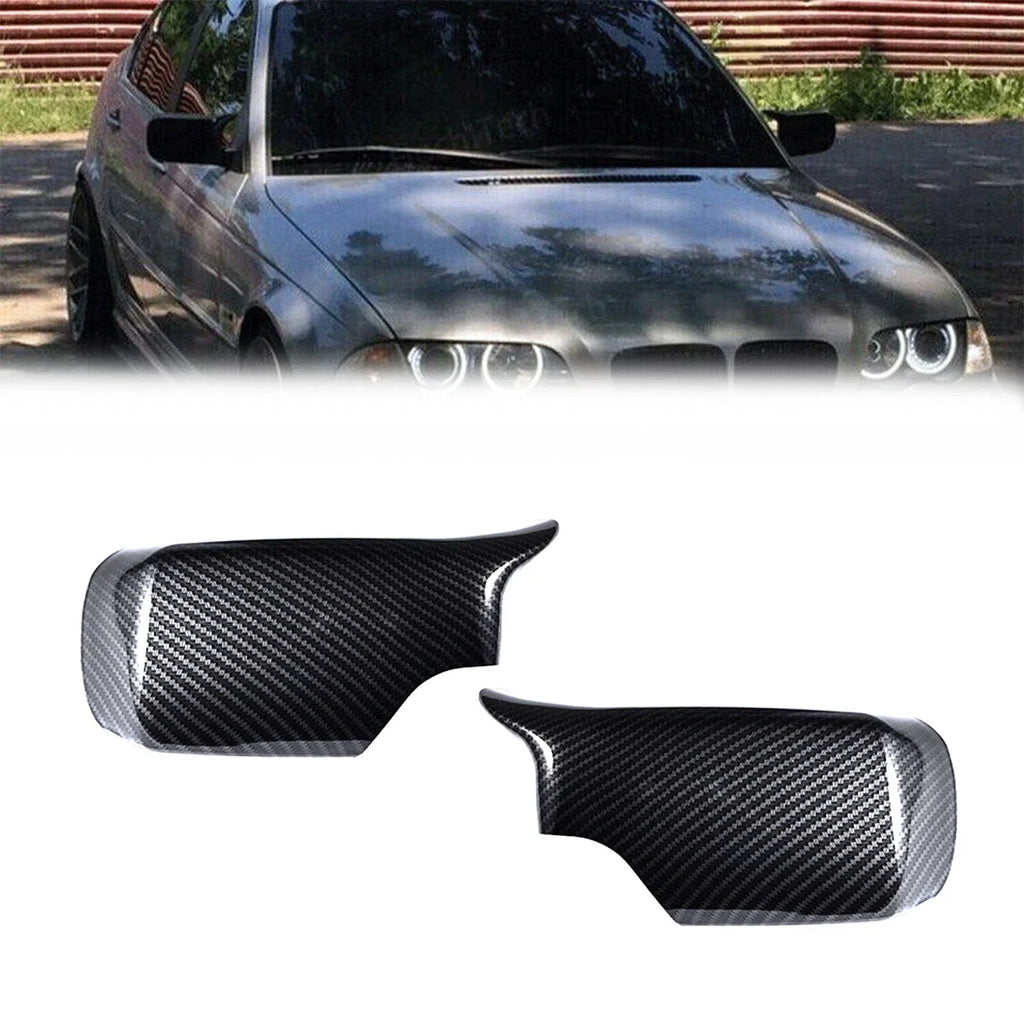 2 x M Style Wing Car Side Mirror Cover Caps for BMW E46 Sedan (1998–2005)