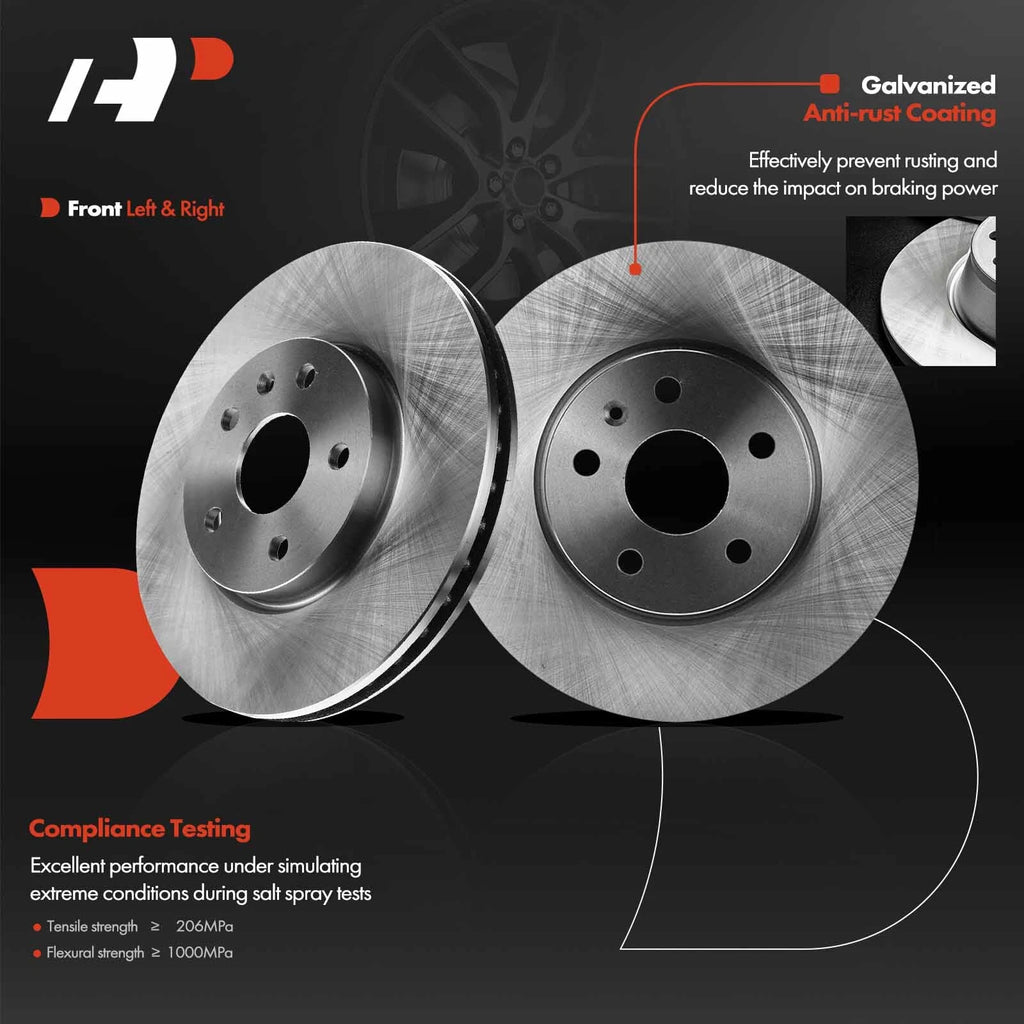 Front Disc Brake Rotors for Chevy Equinox Malibu Impala (2010-2017)