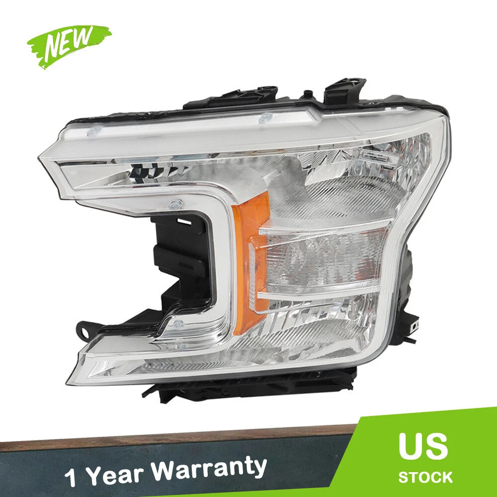Left Chrome Halogen Headlight for Ford F150 (2018–2020)