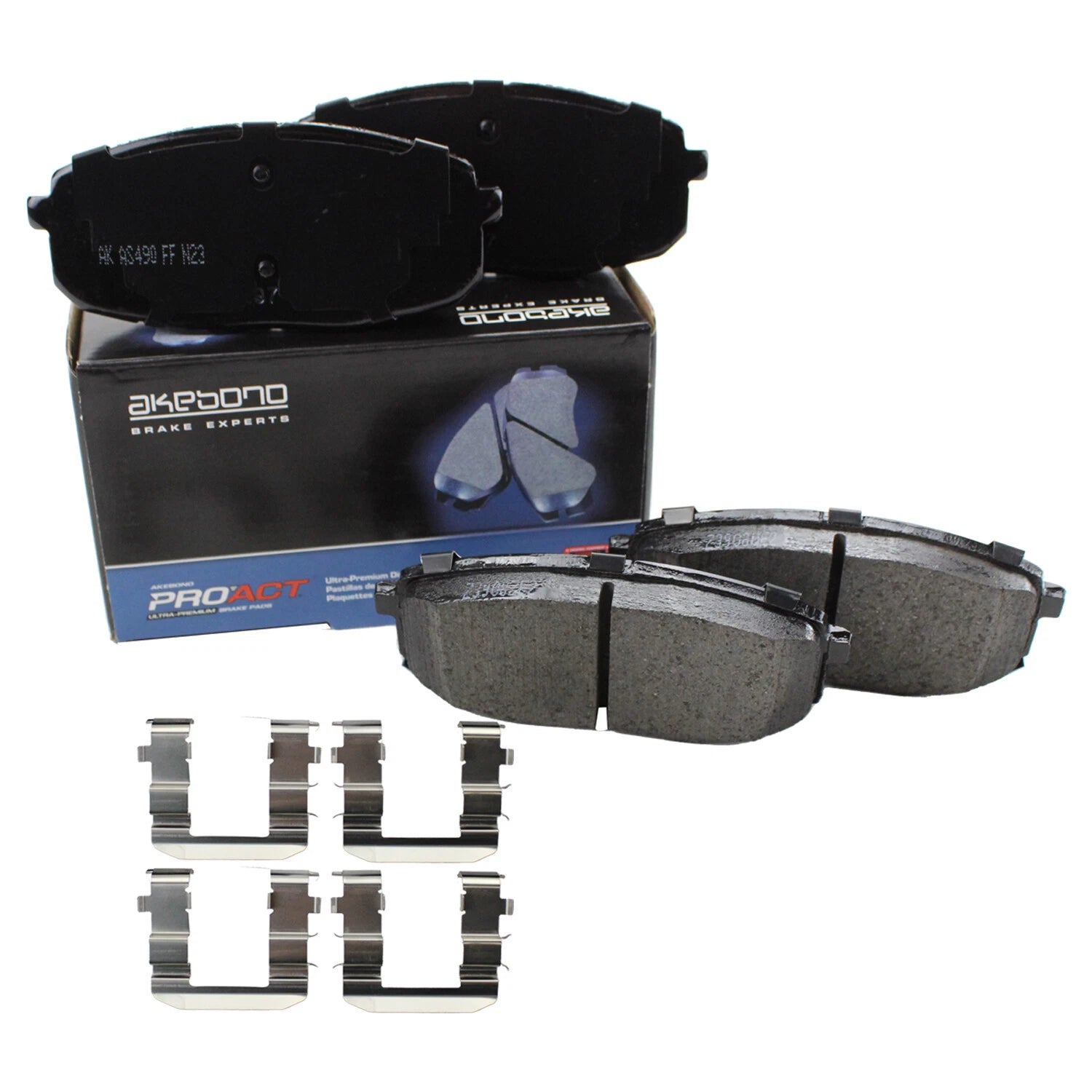 Set of 4 Akebono ProACT Ultra Premium Front Ceramic Pads for Kia Soul (2014–2016)