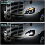 Full LED C-Halo Projector Headlight Lamps for Cascadia (2008–2017)