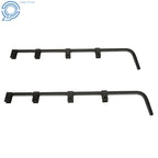 Set of 2 Black Straight Mud Flap Hangers for Semi Truck (30")