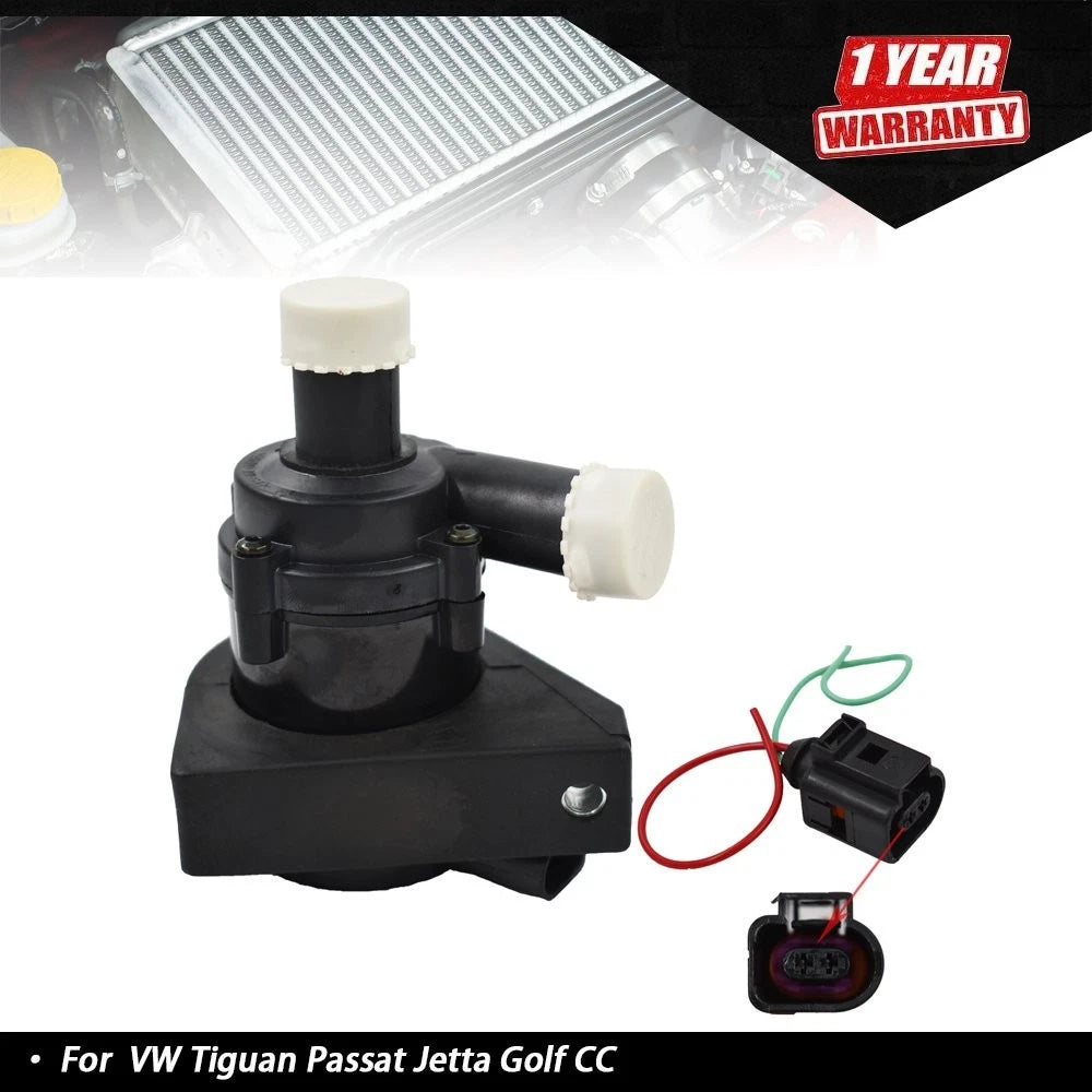 Auxiliary Water Pump & Wire Harness for VW Tiguan Passat Jetta Golf (2008–2016)